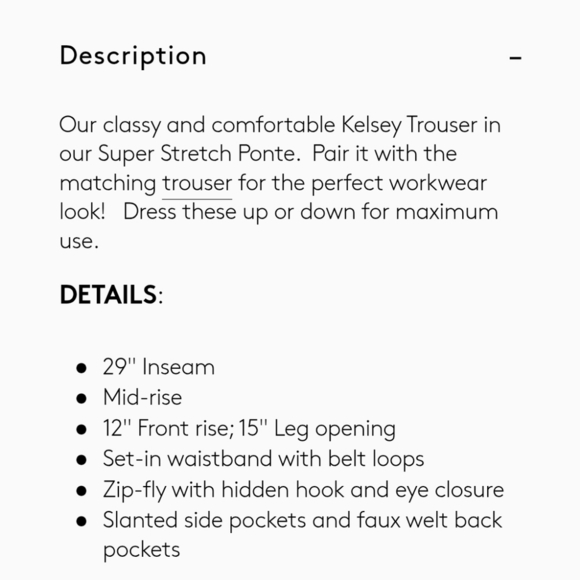 Liverpool Kelsey Trouser Super Stretch Trouser Pants Bourdeaux Burgandy sz 24 - Picture 14 of 14